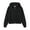 Black, variant on Women'S Fall 350G Short Hooded Zip Up Sweatshirt Oversized Casual Pullover Crop Top Streetwear Style Print Ready