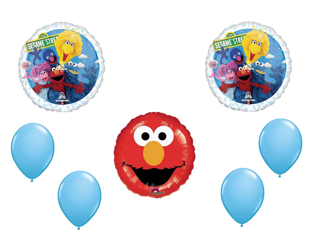 Sesame Theme Balloon Set; Standard Sesame Street Balloon, 18" Sesame ...