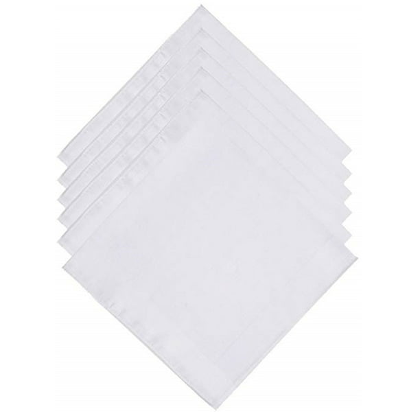 The Dapper Tie - Men's White Gift Boxed Plain 100% Cotton 6 PCS ...