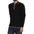 thumbnail image 2 of Gabicci Lineker Three Button Knitted Longsleeved Polo Shirt, Black, 2 of 5