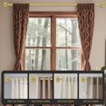 thumbnail image 6 of Gold Curtain Rods, Heavy Duty Wrap Around Curtain Rod for Windows 28 to 48 Inch, Adjustable Decorative Blackout Drapery Pole, Modern Room Darkening Rod for Blackout Curtains, Brass, 6 of 18