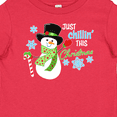 thumbnail image 4 of Inktastic Just Chillin' This Christmas Fun Snowman in Top Hat Boys or Girls Baby T-Shirt, 4 of 5
