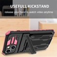 thumbnail image 3 of Cutyskin iPhone 14 Armor Case with Hidden Card Holder Detachable Wallet Cover, Built-in Kickstand, Camera Lens Protection, Tough Rugged Shockproof Phone Case for iPhone 14, Pink, 3 of 9