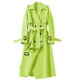 thumbnail image 1 of Mid-Length Trench Coat, British-Style Overcoat, Small-Size Long Jacket Mint Green L , Trench Coat, 1 of 4