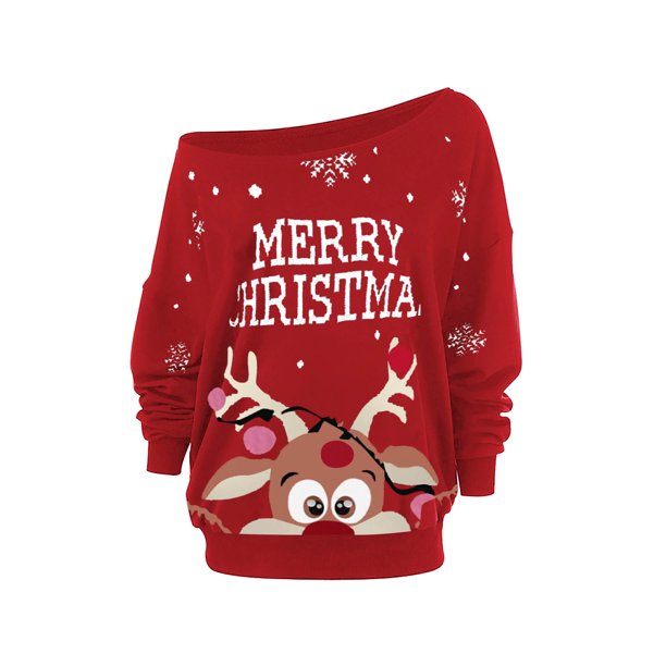 Ukap Women S Christmas T Shirts Long Sleeved Funny Christmas Tops Merry Christmas Letter Printed Xmas Baseball Tops Walmart Com Walmart Com