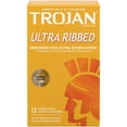 thumbnail image 1 of Preservativo TROJAN Ultra Ribbed Premium Lubricado 12 unidades, 1 of 7