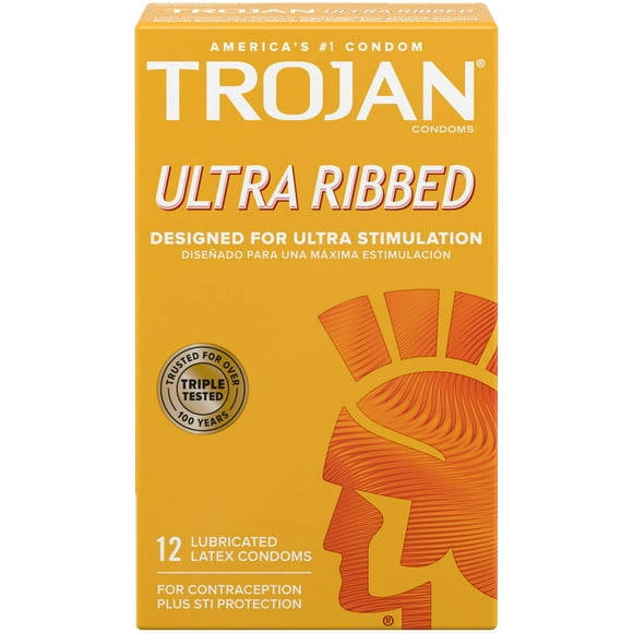 Preservativo TROJAN Ultra Ribbed Premium Lubricado 12 unidades
