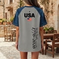 thumbnail image 5 of Usa 250th Anniversary T Shirts for Women Red Blue and White Independence Day Boyfriend Shirts 2026 Short Sleeve Patchwork Bouse Usa Flag Loose Graphic Tees L, 5 of 5