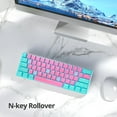 thumbnail image 4 of TEMOGU-60 Percent Gaming Keyboard Mechanical with Linear Red Switch, 60% Wired Ultra-Compact Mini Keyboard LED with PBT Keycaps for Ps4/Ps5/Xbox（61 Miami）, 4 of 4