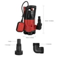 thumbnail image 3 of PROSTORMER 1/2 HP Submersible Sump Pump, Clean/Dirty Pump 3700GHP with Float Switch for Pool Drain, Hot Tub, Flood Drain, Pool Sewage Pump, 3 of 9
