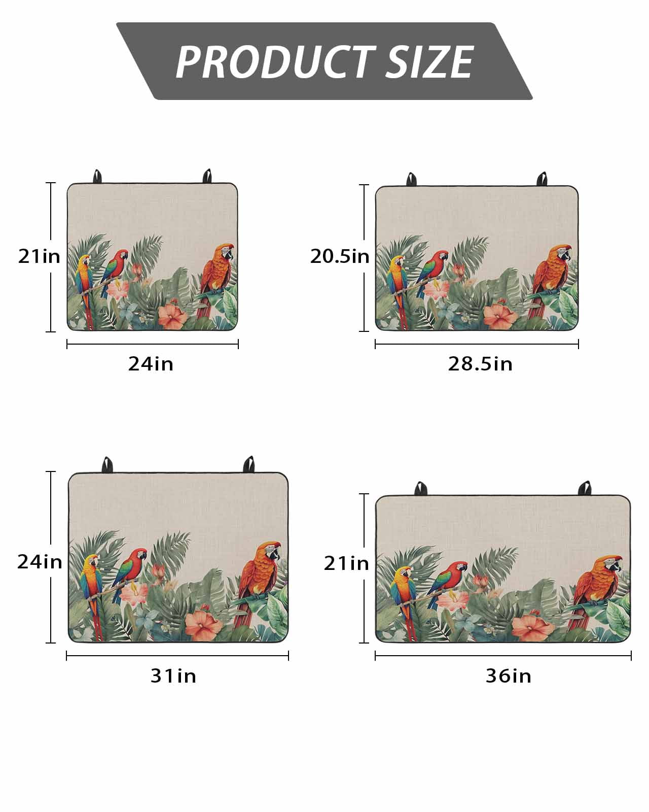Stove Top Covers for Electric Stove, Summer Botanical Glass Stovetop Cover Protector, Tropical Plants Birds Farmhouse Induction Cooktop Protector Oven Mat for Kitchen Countertop 24"x21"