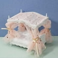 thumbnail image 2 of Milaget 1:12 Scale Simulation Dollhouse Princess Bed Micro Landscape Bedroom Decor Pink, 2 of 7