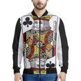 thumbnail image 4 of Chaqueta con estampado de naipes para hombre, chaqueta con cremallera y estampado 3D de póquer, informal, holgada, con cremallera, estilo bomber, 4 of 4