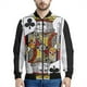 thumbnail image 4 of Chaqueta con estampado de naipes para hombre, chaqueta con cremallera y estampado 3D de póquer, informal, holgada, con cremallera, estilo bomber, 4 of 4