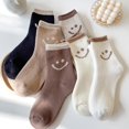 thumbnail image 3 of 3 pares de calcetines térmicos cálidos de invierno para mujer, calcetines de lana de tendencia sonriente, calcetines suaves y esponjosos de Cachemira, nieve, algodón, blanco, negro, calcetines para, 3 of 5