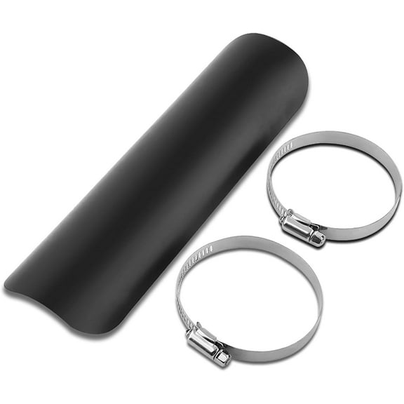 Exhaust Pipe Heat Shield, Metal Steel Motorcycle Exhaust Pipe Heat Shield Universal Motorbike Cover Guard Muffler Staight Cover for Motorcycle(Black)
