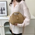 thumbnail image 4 of Bolso Mensajero Tejido Mujeres S Simples Bolsas Paja Tejidas Ratán para en La Playa, 4 of 9
