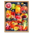 thumbnail image 1 of Fruit Preserves Folk Art Watercolour Painting Art Print Framed Poster Wall Decor 12x16 inch, 1 of 5