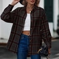 thumbnail image 2 of Oversized Womens Flannel Plaid Soft Flannel Button Down Shirt Roll Up Long Sleeve Flannel Plaid Shirt Blouses Women Black,XL, 2 of 6