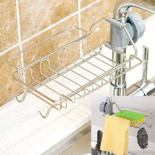 Sink Caddy Organizer, Kmeivol Kitchen Faucet Sponge Holder, Drainer