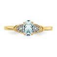 thumbnail image 5 of Solid 14k Yellow Gold Diamond and Aquamarine Blue March Gemstone Engagement Ring Size 7 (.01 cttw.), 5 of 6