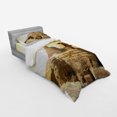 thumbnail image 3 of Vintage Duvet Cover Set, Egyptian Pyramids Famous Landmark Wonders of the World Heritage View Print, Bedding Set with Shams and Fitted Sheet, 3 Sizes, by Ambesonne, 3 of 3