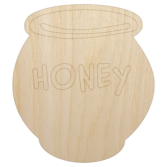 Honey Pot Doodle Bee Wood Shape Unfinished Piece Cutout Craft DIY Projects - 4.70 Inch Size - 1/8 Inch Thick