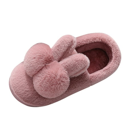 

Women Walking Shoes Couples Women Slip On Furry Plush Flat Home Winter Round Toe Keep Warm Solid Color Slippers Shoes slipper for Women Plush Hot Pink
