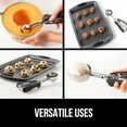 thumbnail image 6 of BPA-Free Stainless Steel Cookie Scoop, 1 TBSP Scooper #60, Soft Grip Handle, Easy Food Release, Create Even Portion Sizes, Multipurpose Kitchen Melon Baller, Meatball Spring Scoops, Black, 6 of 7