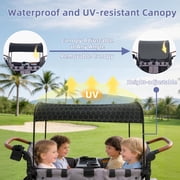 4 Seater Stroller Wagon for 4 Kids, Cuoote Kids Wagon Stroller with Large Storage Bag, Adjustable Canopy, Foldable Toddlers Wagon