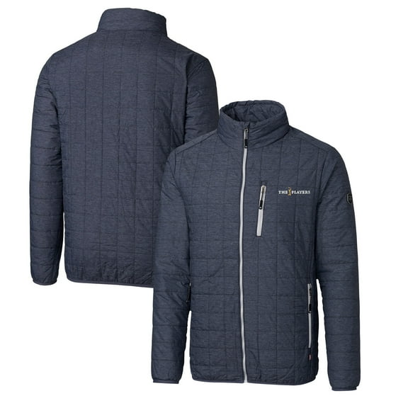 Men's Cutter & Buck Charcoal THE PLAYERS Rainier PrimaLoft Eco Insulated Full-Zip Puffer Jacket