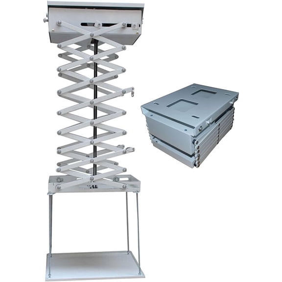 EQCOTWEA 59" Electric Lift Ceiling Projector Bracket Motorized Mount Hanger Lift  with Remote Control