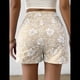 thumbnail image 5 of Shorts Bohemios de Verano con Cintura Alta y Bolsillo para Mujer, de Jacquard Floral Albaricoque L, 5 of 8