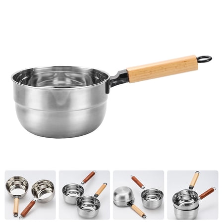 AURARMLET Wood Handle Water Ladle Stainless Steel 1Pack