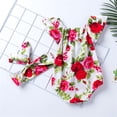 thumbnail image 5 of Gunia Baby Girl Outfits Ruffle Floral Headbands Girl Romper Clothes Sets 0-24 Months, 5 of 6