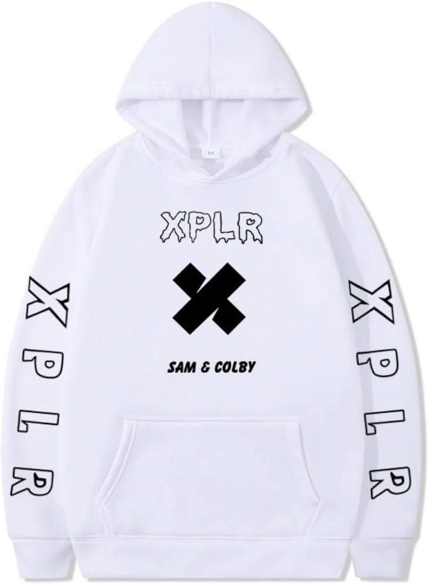 bngkauyexdc New XPLR Merch Sam and Colby Hoodie 90s Fashion Hoodie