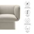 thumbnail image 4 of Accent Chair, Gray, Velvet, Living Room Lounge Cafe Lobby Hospitality Restaurant, Modern Contemporary, HB37378, 4 of 9