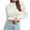White, variant on Herrnalise Women's Knitted Crop Tops Solid Long Sleeved Round Neck Casual Fashion Pullover Short Sweater Pullover Jumper Sweaters