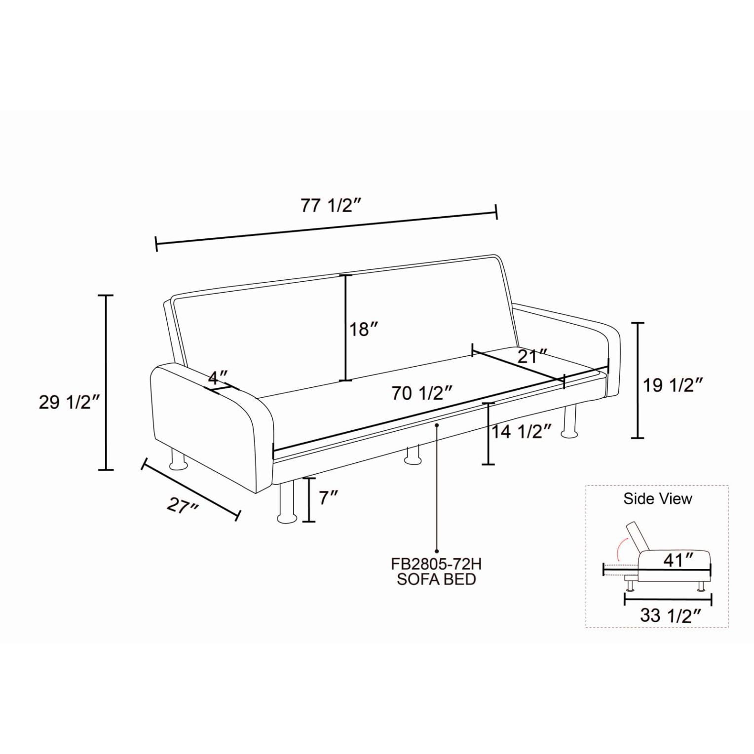 Futon Sofa Bed, Velvet Comfy Futon Couch Bed Convertible Sleeper Sofa with Adjustable Backrest, Light Grey