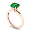 thumbnail image 2 of 2 ct Round Cut Simulated Emerald Solitaire 18K Rose Gold Womens Engagement Ring, 2 of 5