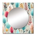 thumbnail image 2 of Designart "Soft Boho Fronds I" Floral Pink Large Square Mirror - Square Bedroom Mirror Printed Wall Decor - Cottage Square Printed Wall Mirror Art, 2 of 5