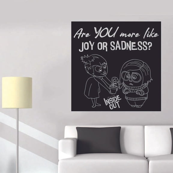 Disney Movie Inside Out Are You More Like Joy Or Sadness? About Disney Movie Inside Out Boys Girls Wall DecorVinyl Wall Decal Wall Art Bedroom Nursery Play Room Wall Decoration Size (20x20 inch)