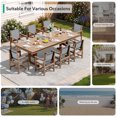 thumbnail image 3 of SERWALL 9 Pieces Outdoor Dining Set, Patio Dining Set, HDPE Outdoor Table and Chair with Umbrella Holes, Brown (1 Table + 8 Textilene Chairs), 3 of 9