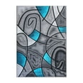 thumbnail image 2 of BizChair Modern Contemporary Area Rug, Turquoise Grey Black (5 Feet X 7 Feet), 2 of 7