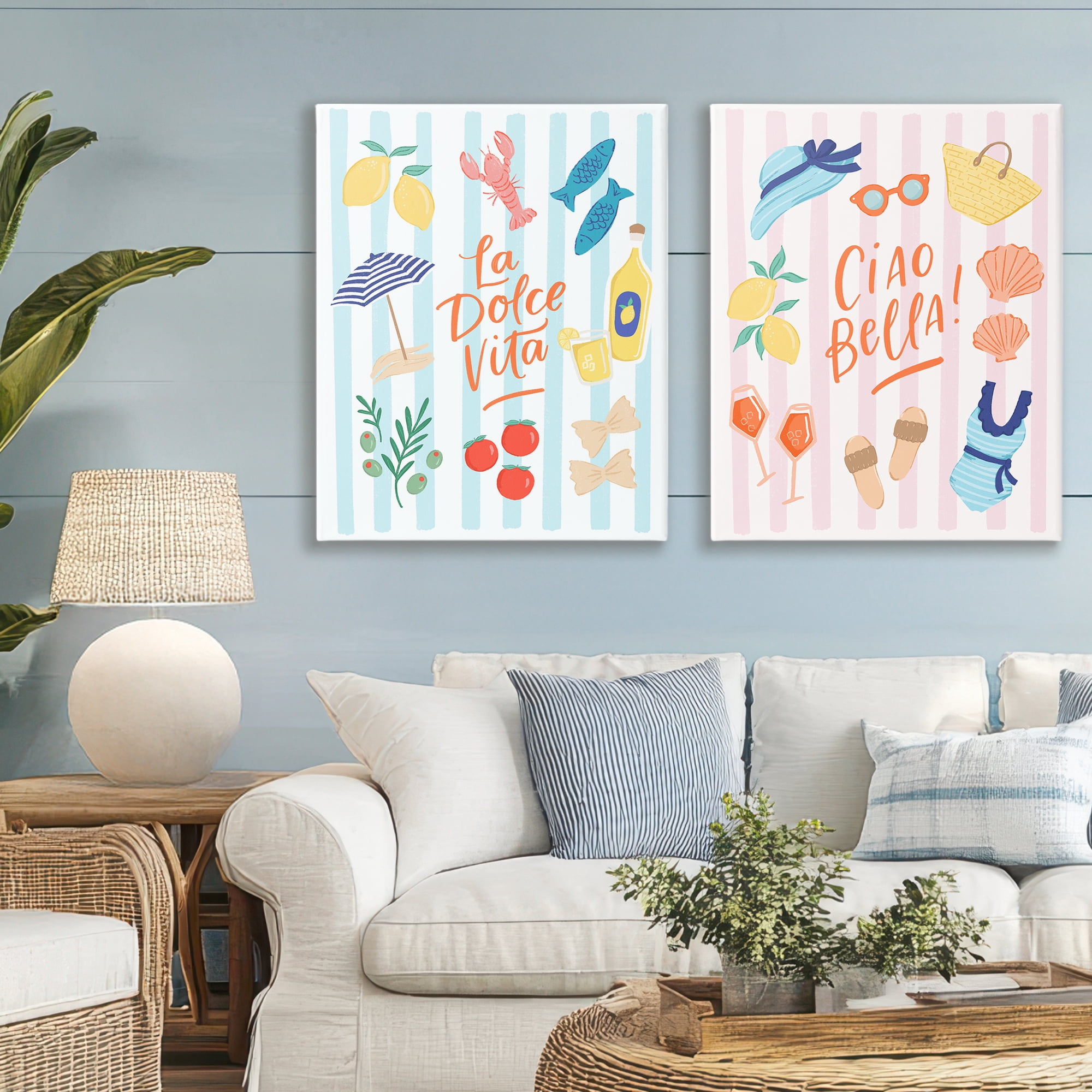 Stupell Industries Summer Italian Vacation 2 Piece Canvas Wall Art Set, design by Sandra Picco