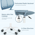 thumbnail image 4 of Ergonomic Home Office Desk Chair with Adjustable Height, Rolling Base, and Breathable Backrest, Light Blue, 4 of 8