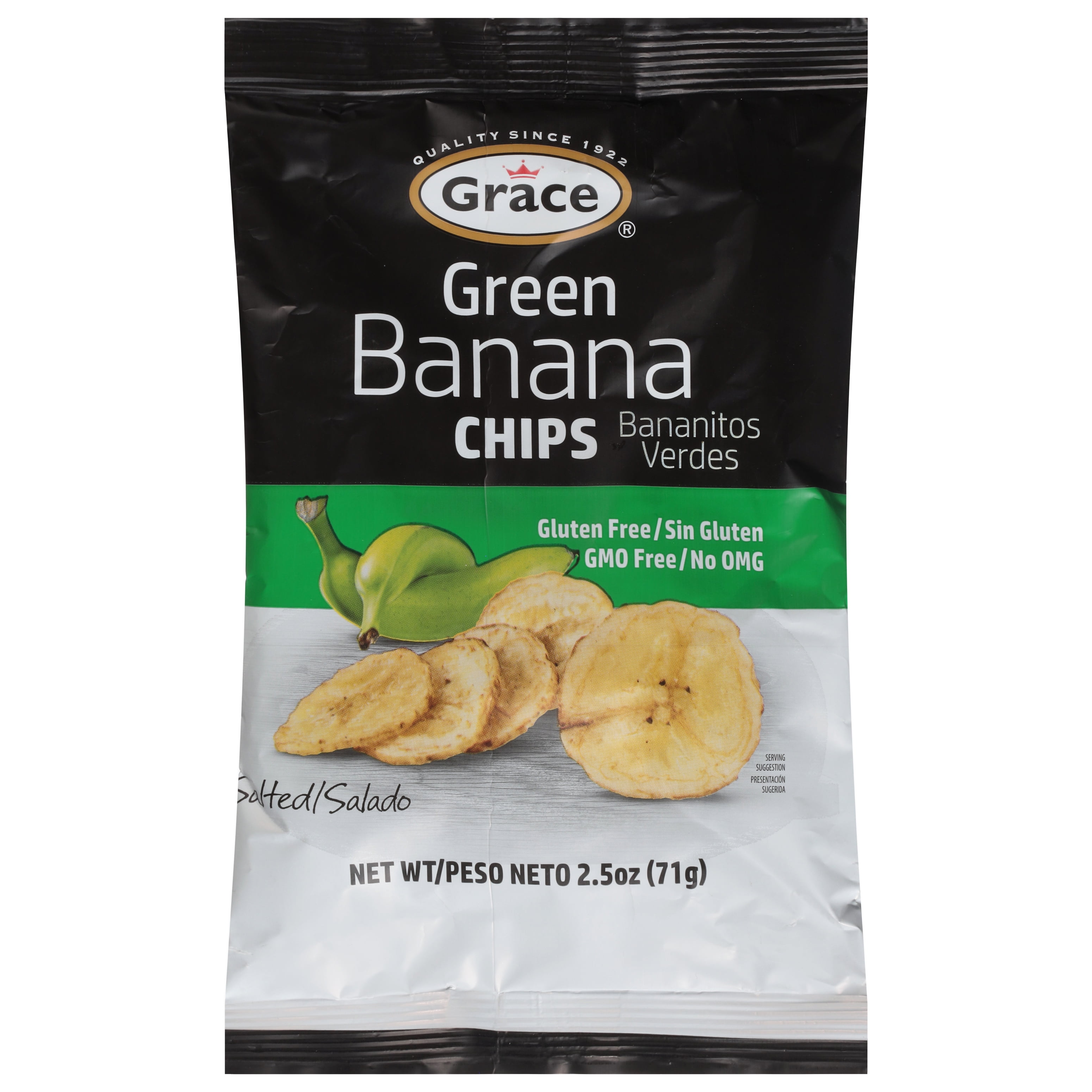 (3 pack) Grace Green Banana Chips, 2.5 oz Bag