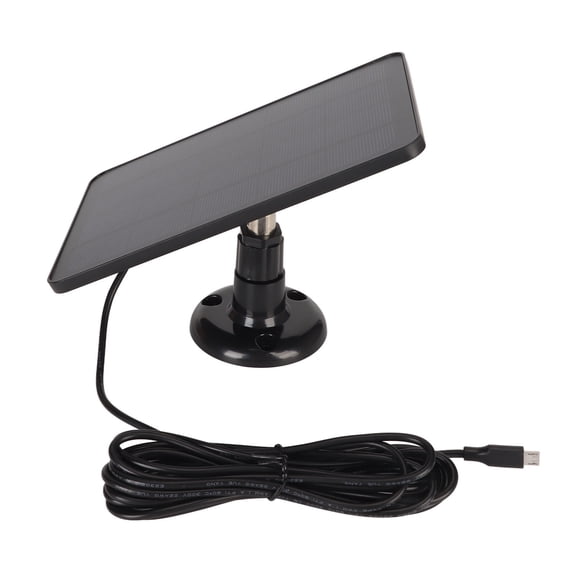 4W Solar Panel Charger for Security Cameras with 9.8ft Cable - IP65 Waterproof Monocrystalline Silicon Outdoor Power Supply (Black)