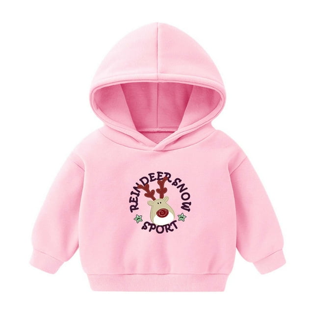 LSLJS Chandail à Capuche Imprimé de Noël pour Tout-Petits Garçons Filles Automne et Hiver, Chandails pour Bébés