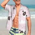 thumbnail image 7 of Honeii Cute Panda Print Men’s Hawaiian Shirt,Classic Button-Down Short Sleeve Shirt, for Beach, Vacation, and Outdoor Activities,Small, 7 of 7